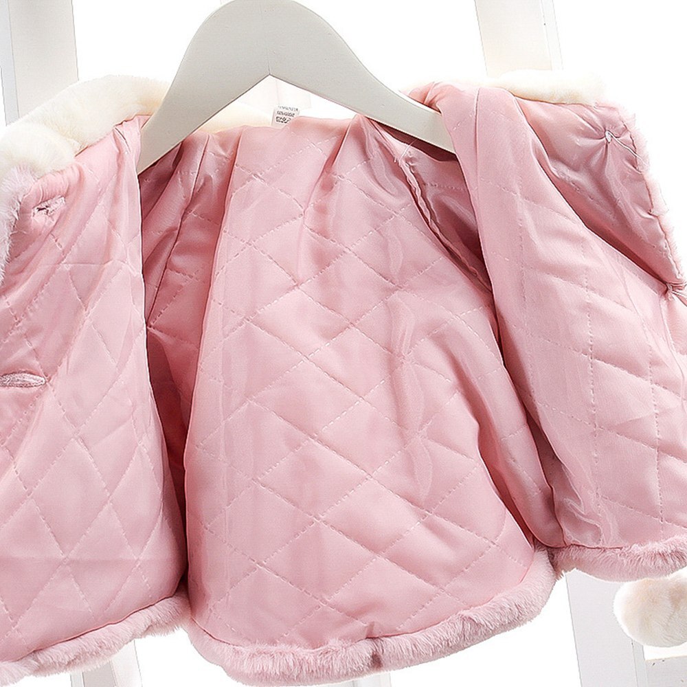 Vinter flickor barn kappa varm sammet fleece cape barn baby spädbarn körsbär bollar prinsessa tjocka ytterkläder mantel  s11467