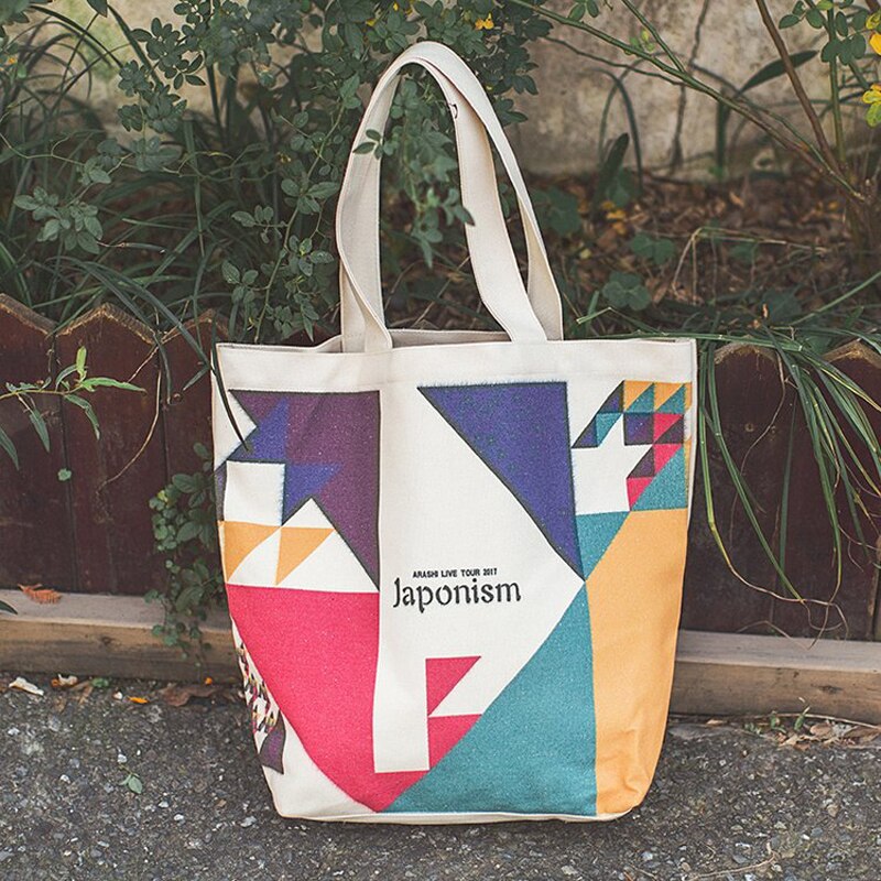 Store muleposer multicolor canvas købmandslærred solid foldbar sæk foldbar shopping mulepose