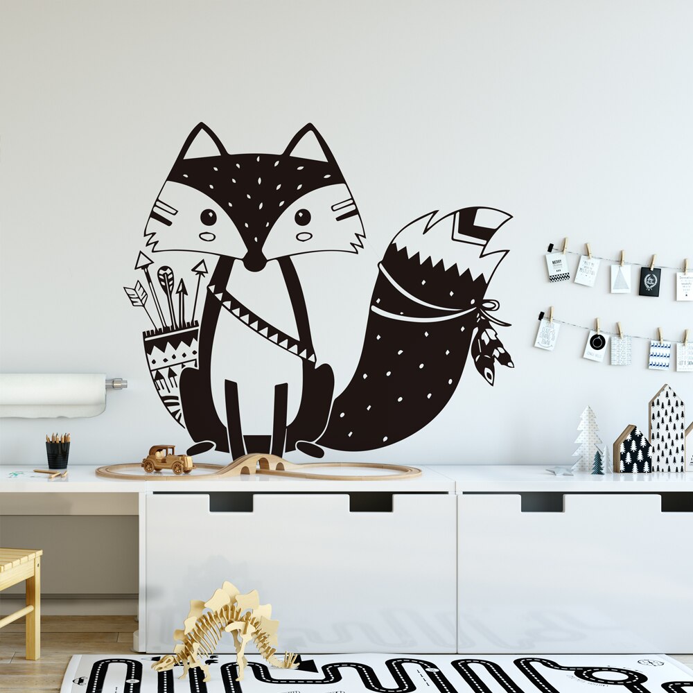 Lovely Fox Animal Wall Sticker Decals for Kids Rooms decoration Wallpaper Baby Room Decor Decal stickers Animals Mural