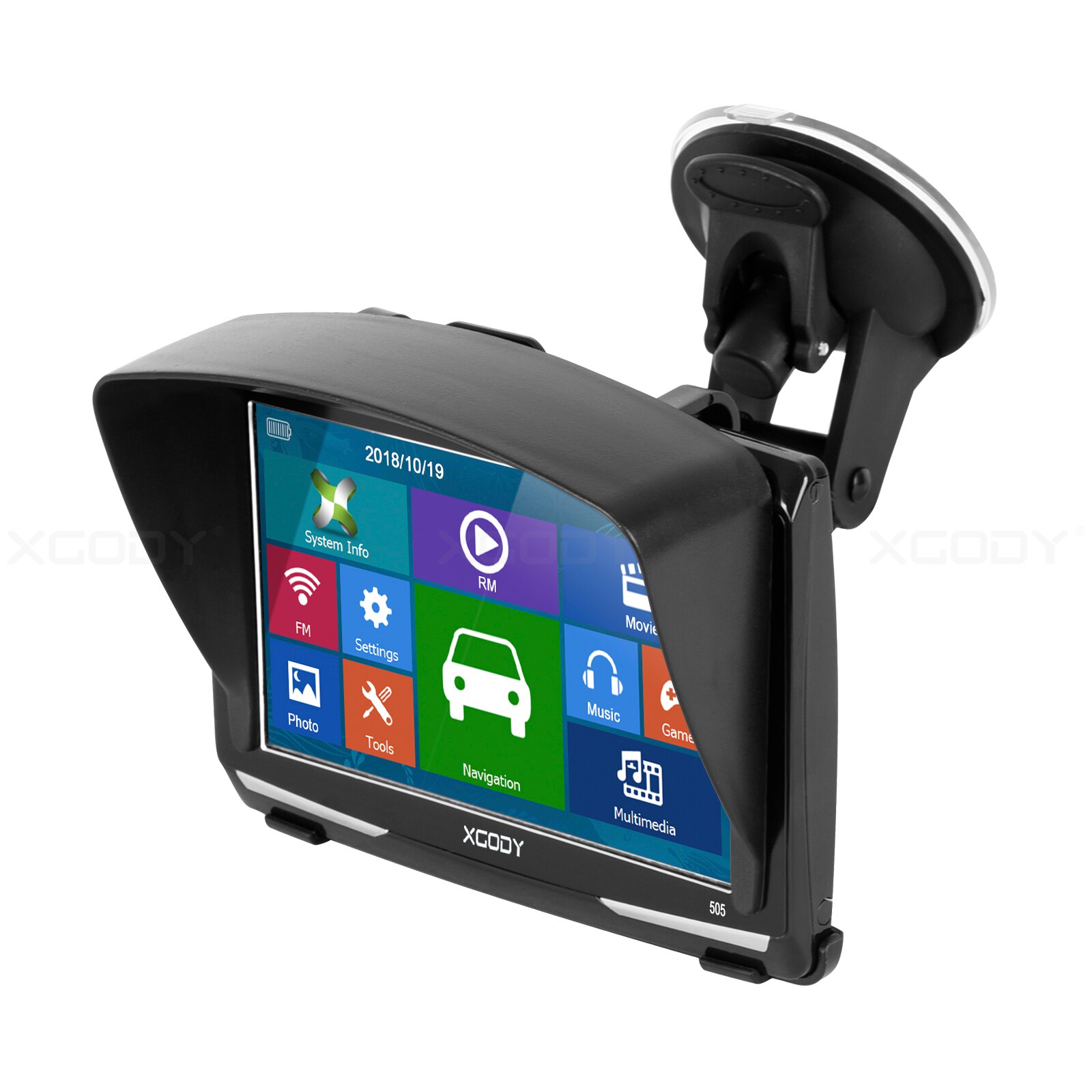 Navegación XGODY 505 GPS para coche 5 pulgadas FM Navitel último mapa de Europa navegador GPS camión navegador automóvil 128M + 8GB