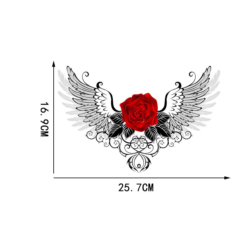 Zttzdy 25.7 × 16.9Cm Rose Vleugels Moderne Kunst Home Decoratie Accessoires Mode Muur Wc Stickers T2-1146