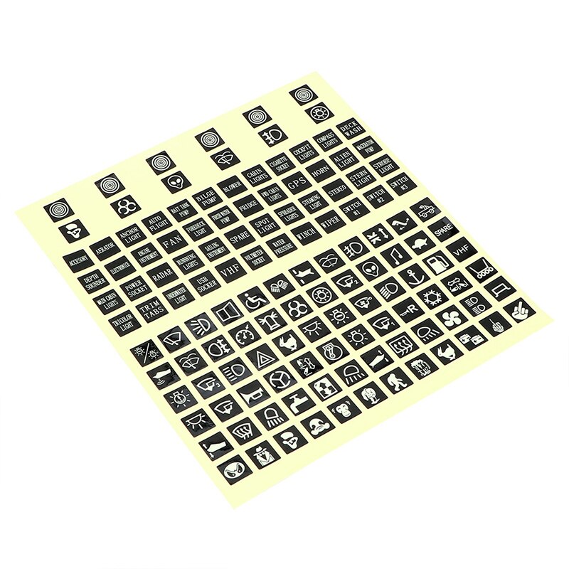120 Sticker Rocker Switch Label Decal Circuit Panel Luminous Sticker
