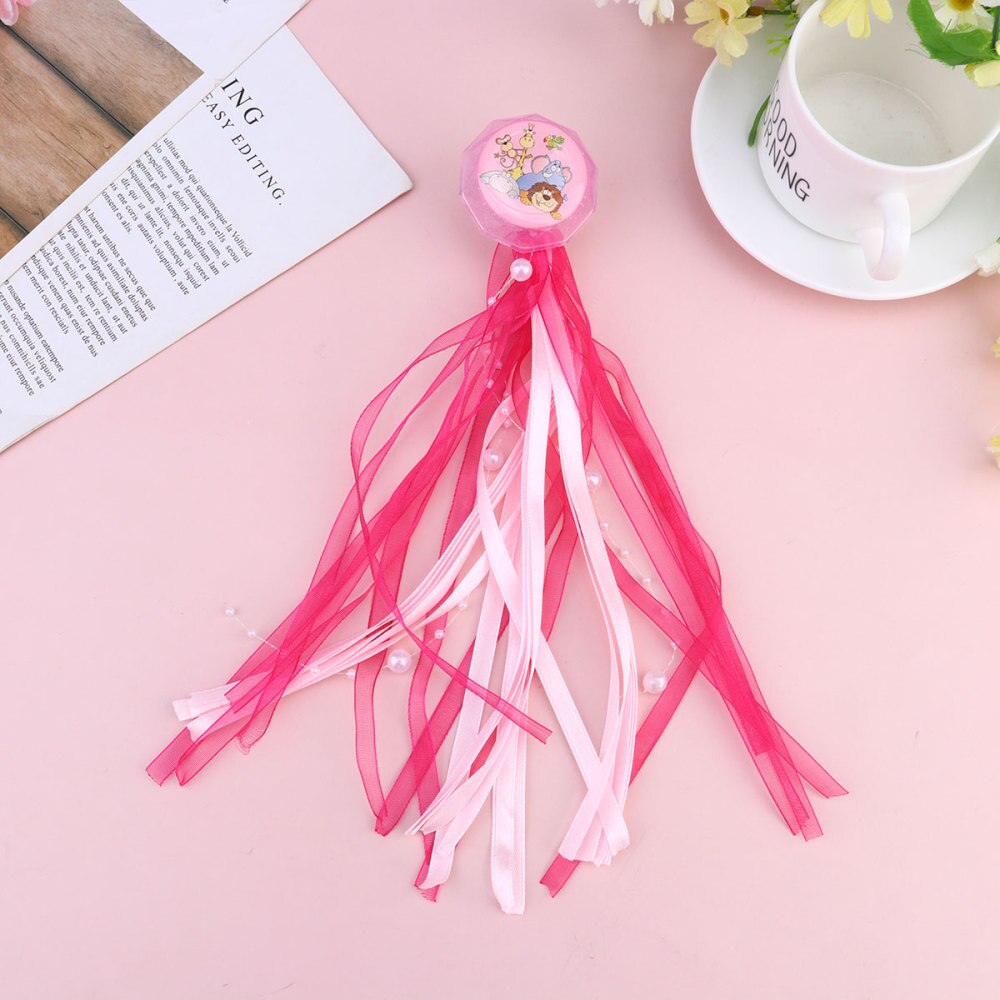 1 Pair Scooter Ribbons Bike Handlebar Streamers Bike Handlebar Decorative Supplies Bike Accessories for Kids Children (Pink)