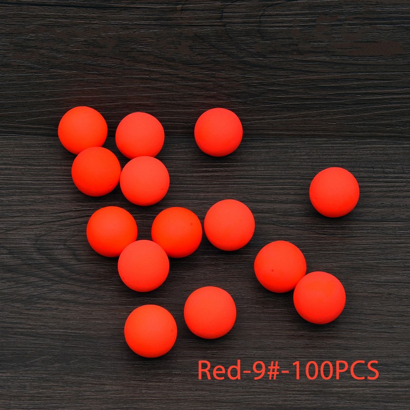 100PCS/lot φ 6.5mm-27mm EPS Foam Fishing Float Hard Balls Buoyancy Ball Float Gear Fish Float Outdoor Fishing Floating Accessory: Red-Size 9