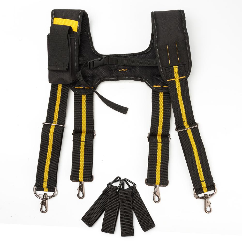 Arnés de herramientas multifuncional para hombre, cinturón de herramientas de trabajo tipo H, bolsa de cinturón de herramientas de ingeniería para aligerar la cintura, carga segura
