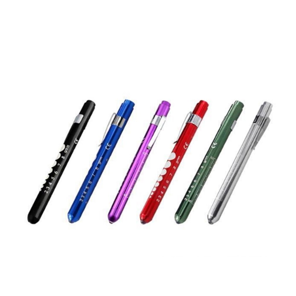 Portable LED Flashlight Work Light First Aid Pen Light Torch Lamp With Pupil Gauge Measurements Nurse Diagnosis