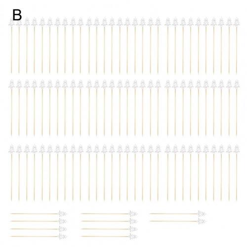 Wide Application 100Pcs Durable Appetizers Wedding Party Toothpicks Safe Cocktail Toothpicks Fancy for Christmas Decor: B