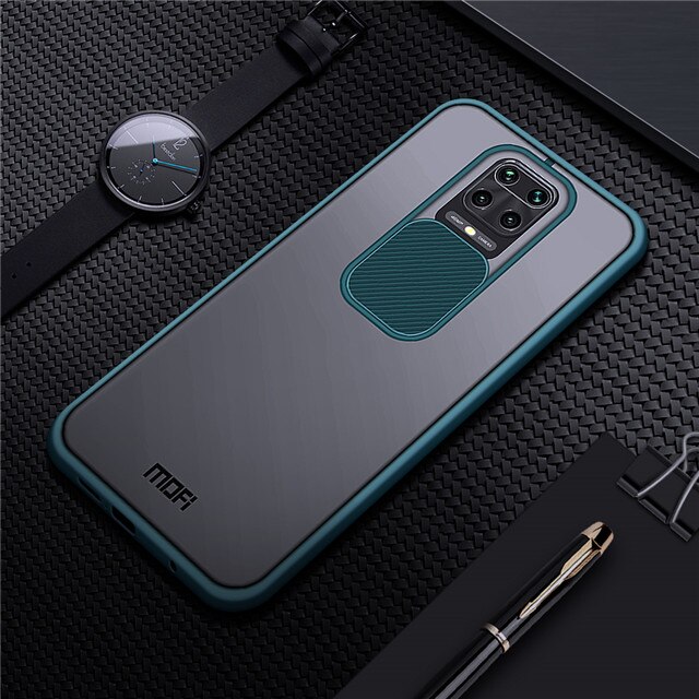 Mofi Cover Case Voor Xiaomi Redmi 9A Sliding Lens Bescherming Cover Voor Redmi Note 9S Cover Voor Redmi Note 9 Pro Max Back Cover: Redmi Note 9 Pro / Green