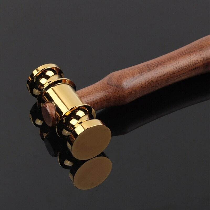 18K Gold Plated Hammer for Lawyers and Courtroom Judges Exquisite Justice Costume Accessories Props Corrosion Protection