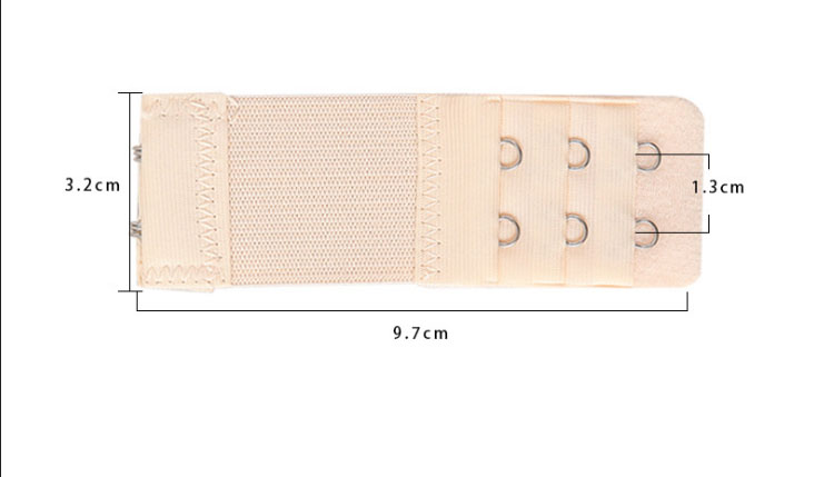 2 stuks verstelbare elastische bh-verlengband haaksluiting expander bh-verlenger 3 rijen 2 haken riemgesp ondergoed accessoires: Huidskleur