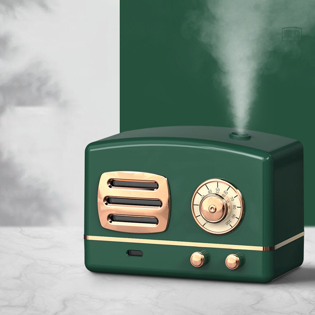 Diffuseur d'huile essentielle et d'arôme pour la maison, humidificateur électrique à 7 couleurs, petit Type Radio rétro, lumières d'ambiance, 4 #: Green 