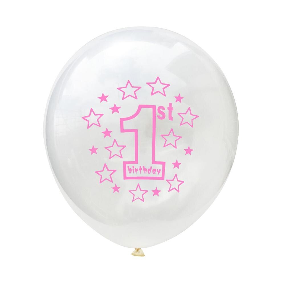 5 stuks 12 inch 16 18 21 30 40 50 latex ballonnen met cijferprint voor doe-het-zelf confetti ballonnen voor een gelukkige verjaardag, bruiloft of babyshowerdecoratie: Roze 1