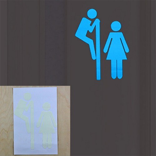Funny Smile Bathroom Wall Stickers Glow in the Dark Toilet Sticker Home Decor Waterproof Wall Decals WC Door Decorative Poster: Have A Look BE