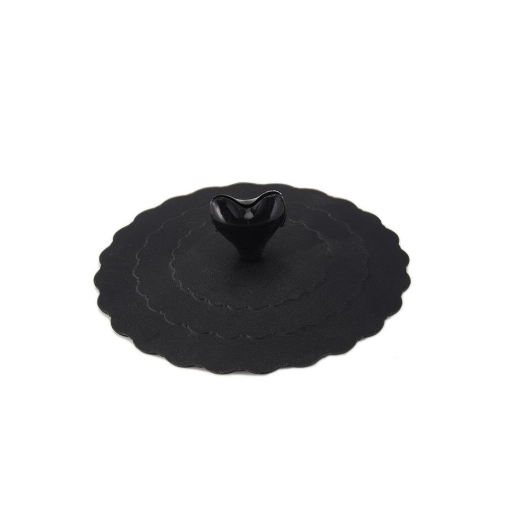 Love Heart Fashionable Food-grade Silicone Cup Cover Heat-resistant Safe Healthy Silicone Lids 9 Colors