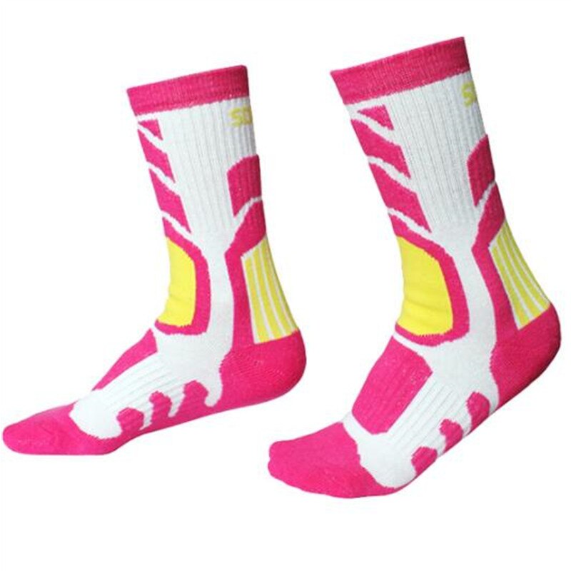 Calze da sci termiche da uomo invernali da donna calze calde in cotone addensato snowboard ciclismo ragazzi ragazza sci escursionismo calze sportive all'aperto: pink / EU 31-34