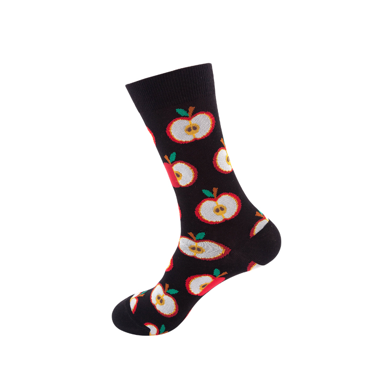 Calcetines felices de algodón para hombre y mujer, medias informales de Hip Hop Harajuku, fruta divertida, comida, tortilla, hamburguesa, aguacate, Sushi, cereza: Azul