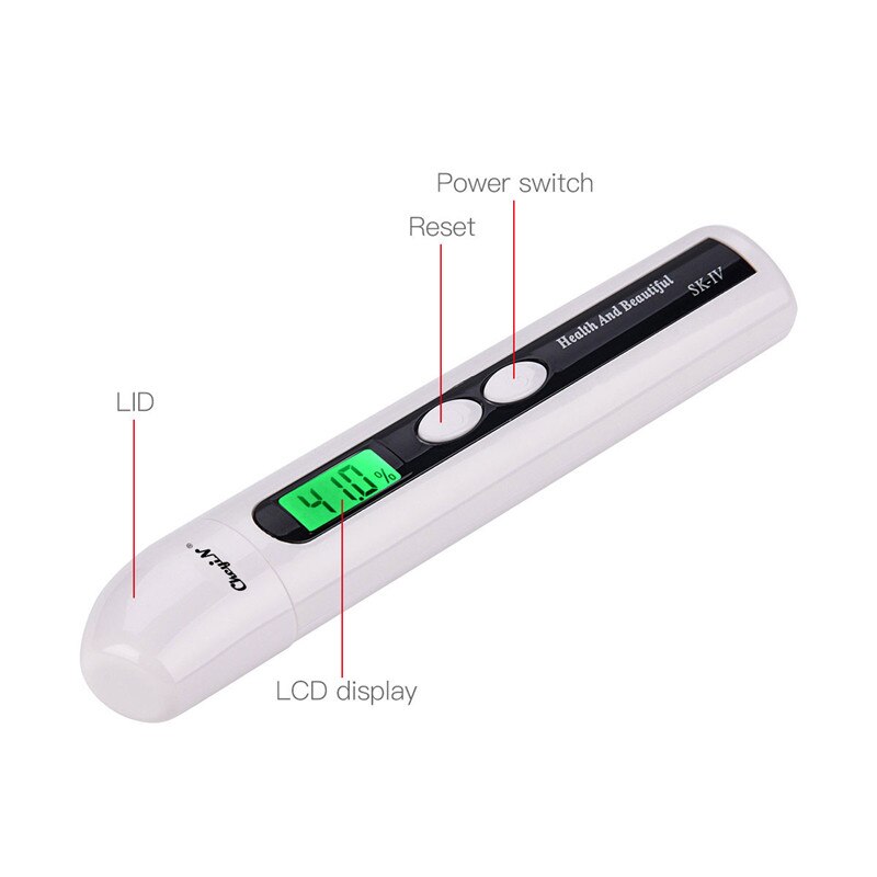 CkeyiN Portable Digital LCD Face Skin Moisture Tester Meter Water Oil Analyzer Monitor Detector Skin Sensor Facial Skin Care