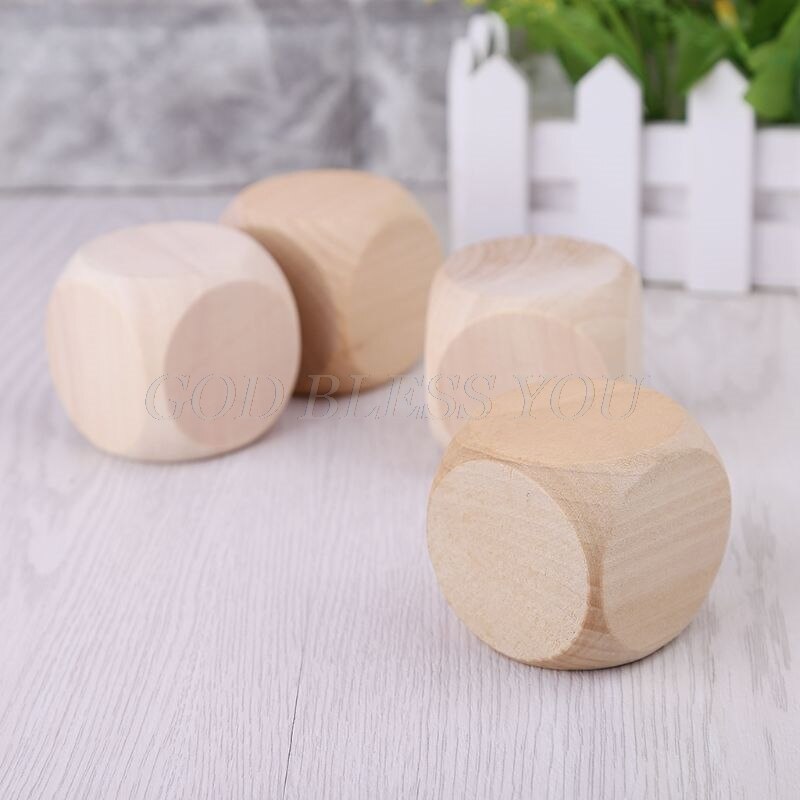 5Cm 6 Zijdig Blank Hout Dice Party Familie Diy Games Afdrukken Graveren Kid Speelgoed