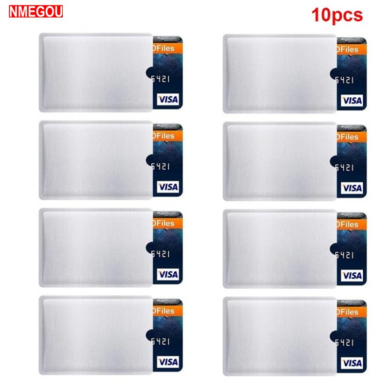 10 piezas RFID bloqueo mangas Anti robo RFID Protector de la tarjeta RFID Bloqueo de robo de identidad Anti-escanear tarjeta accesorios