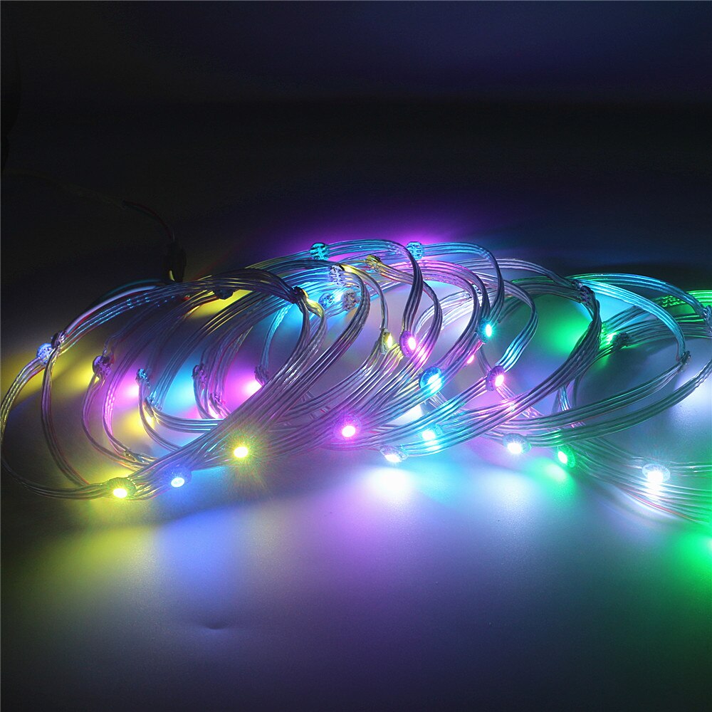 50-1000PCS WS2812B Pre-Soldered LED Module Nodes 5V Addressable Individually on Heatsink with 10CM Wire Built-in SMD5050 RGB