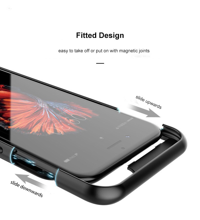 4000/5500Mah Kabel Gratis Batterij Case Voor Iphone 6 7 8 Plus Power Bank Opladen Case Voor Iphone se Battery Charger Case