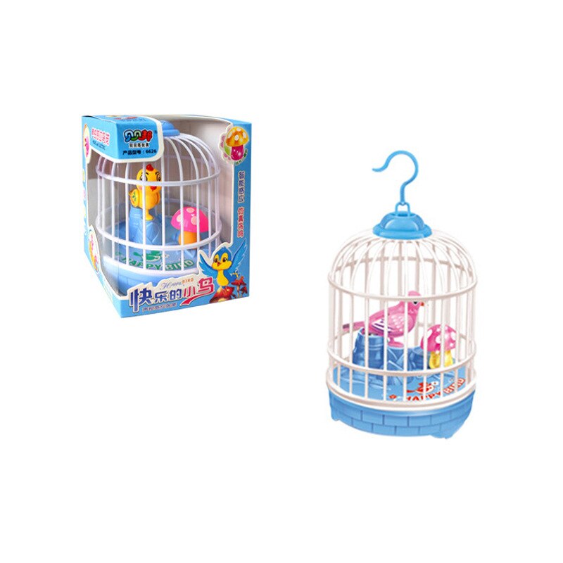 Mini Simulation Bird Cage Induction with Light Voice-activated Birdcage Toys Children's Small Birdcage Toys Novelty Toys