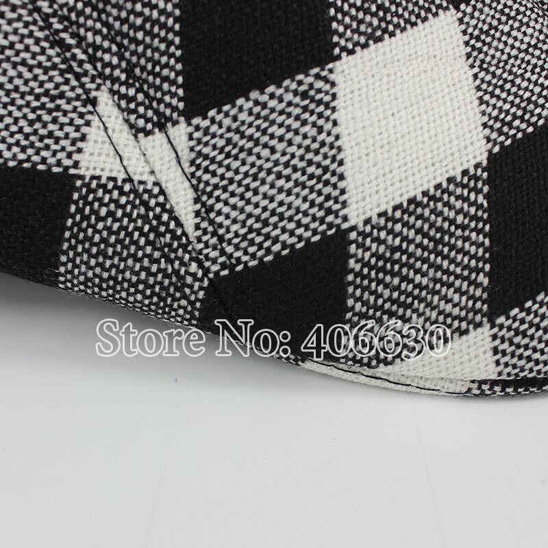 Vinter 56cm headsize svart og hvit rutete låve beret hattemaker gutt visir avis hattemaker shxb 019