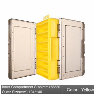 1PCS Large-capacity Fishing Bait Storage Box Double-Layer Fishing Bait Box Portable Multi-grid Fishing Tackle Storage Box: yellow