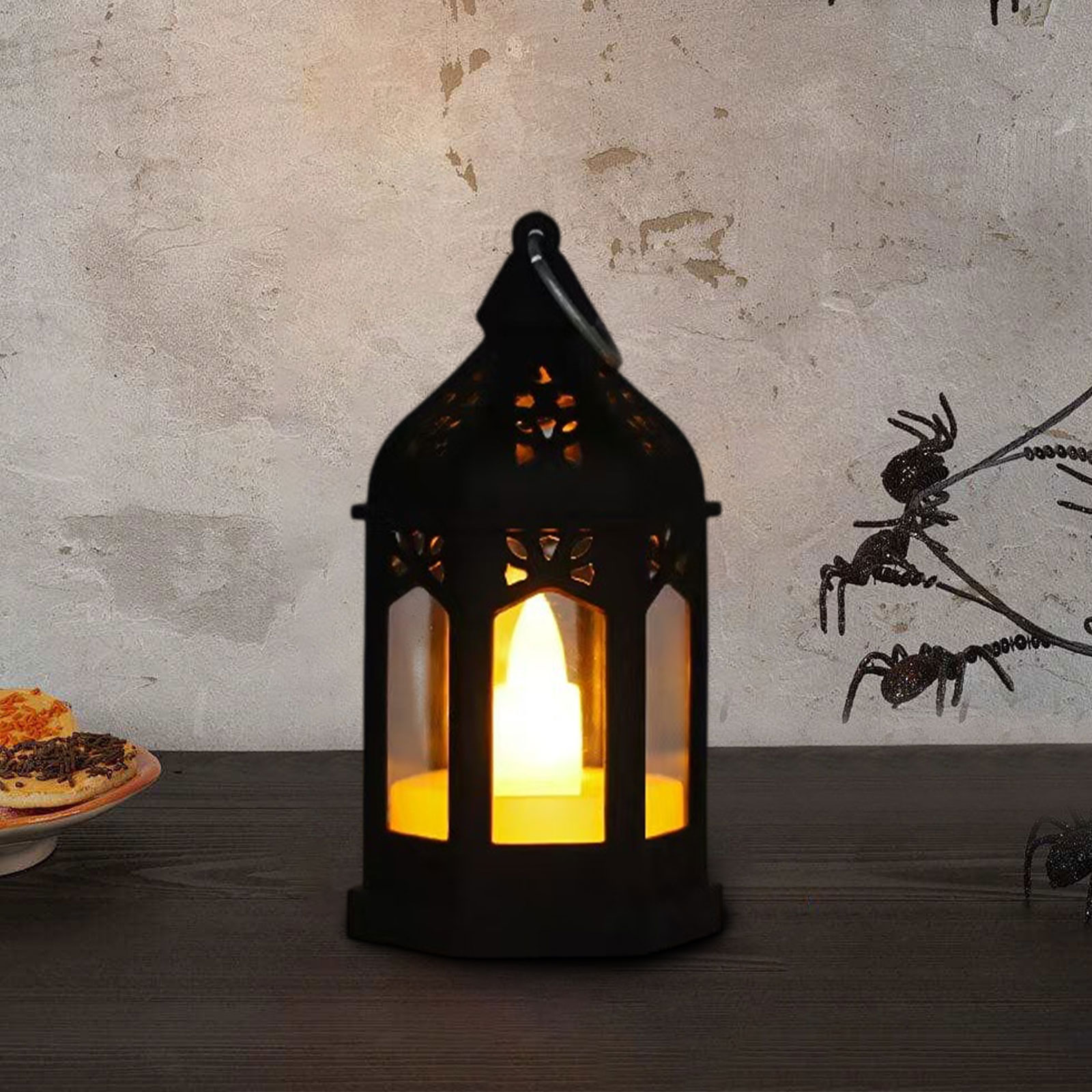 Halloween Christmas Candle Lamp - Electronic Candle LED Light Retro Pony- Lantern- Portable Bar Festival Atmosphere Lig