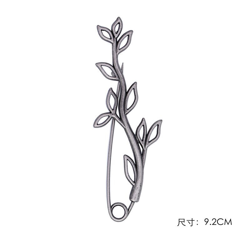 retro-broschen mit zweig- und blättermotiven, mattierte anstecknadeln, Jahrgang-Strickjacke-Clips für damen, schalschnallen, anstecknadeln für herrenanzüge, taschen- und hutaccessoires: 3