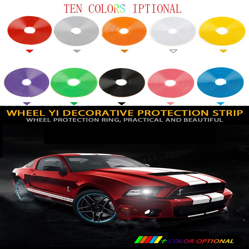 Protector de llantas para coches, moldura de goma para vehículos, tira de decoración de 8m el rollo