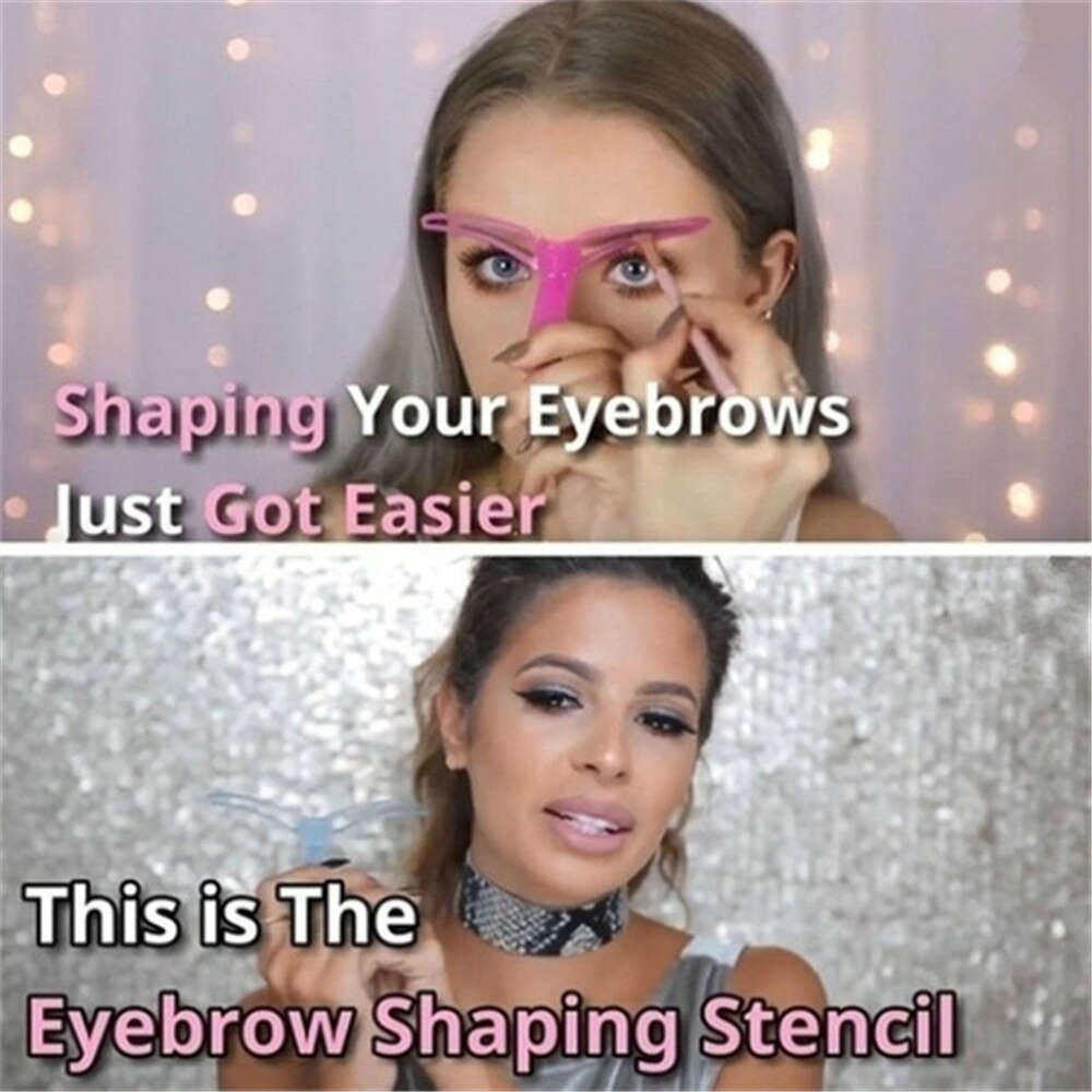 1 Set Reusable 8 In1 Eyebrow Shaping Template Helper Eyebrow Stencils Kit with Grooming Eyebrow Stencil Kit Eyebrow Makeup Tools