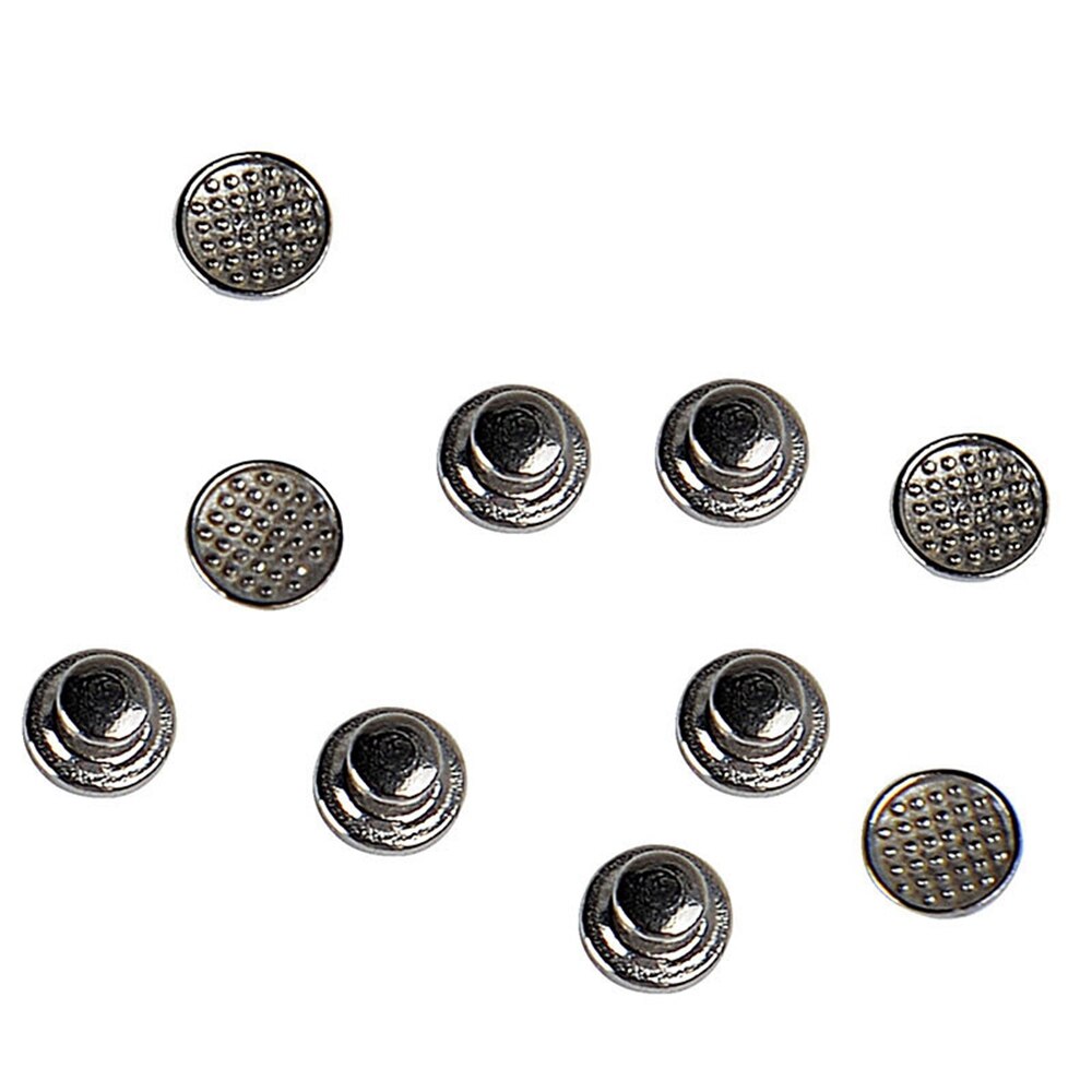 Bouton binoculaire orthodontique dentaire, monobloc MIM, maille ronde, fond métallique collable, 10 pièces/paquet, boucle latérale de langue