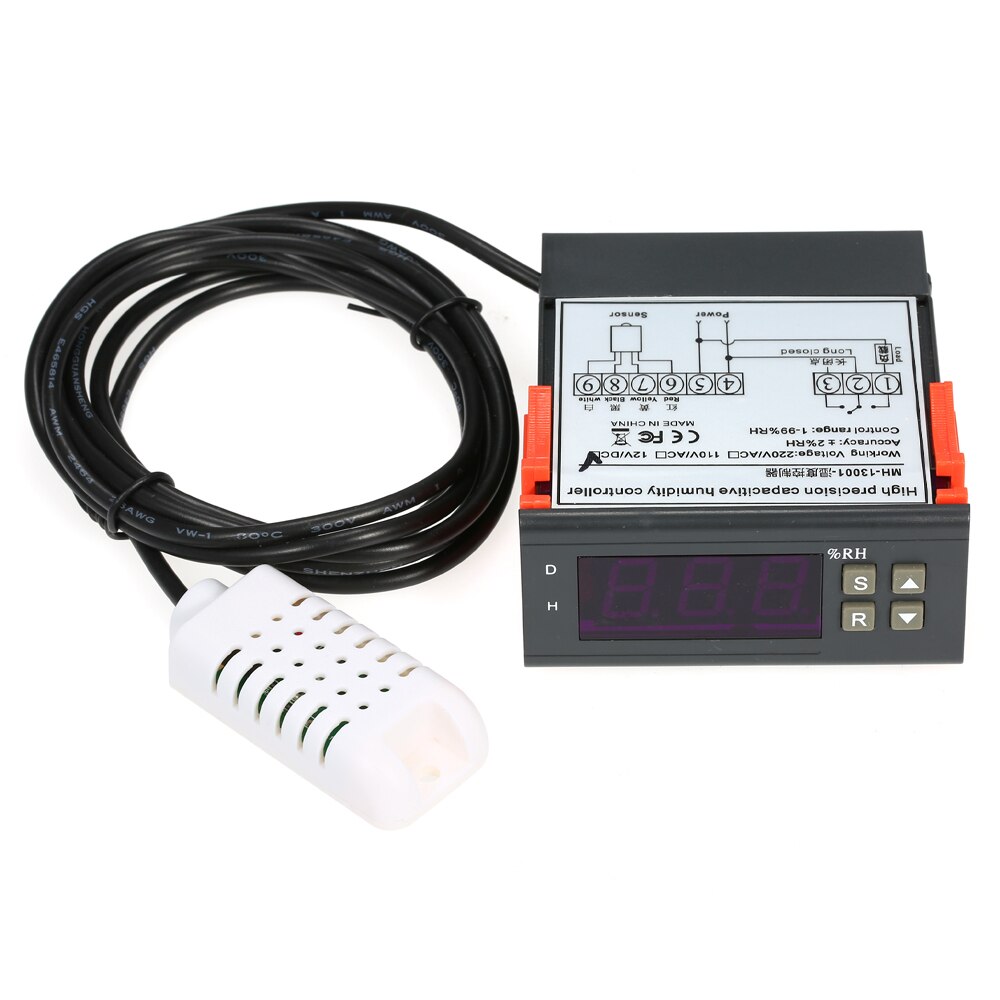 MH13001 10A 220V Mini contrôleur de contrôle d'humidité de l'air numérique Thermostat de mesure Hygromstat régulateur d'humidité de la température