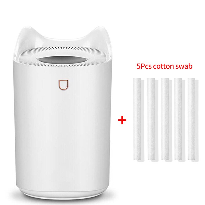 Luftbefeuchter 3000ml Hause ultraschall Aromatherapie Öl Diffusor Farbe LED-leuchten Starken Kühlen Nebel Hersteller für Büro: Weiß und 5 Filter