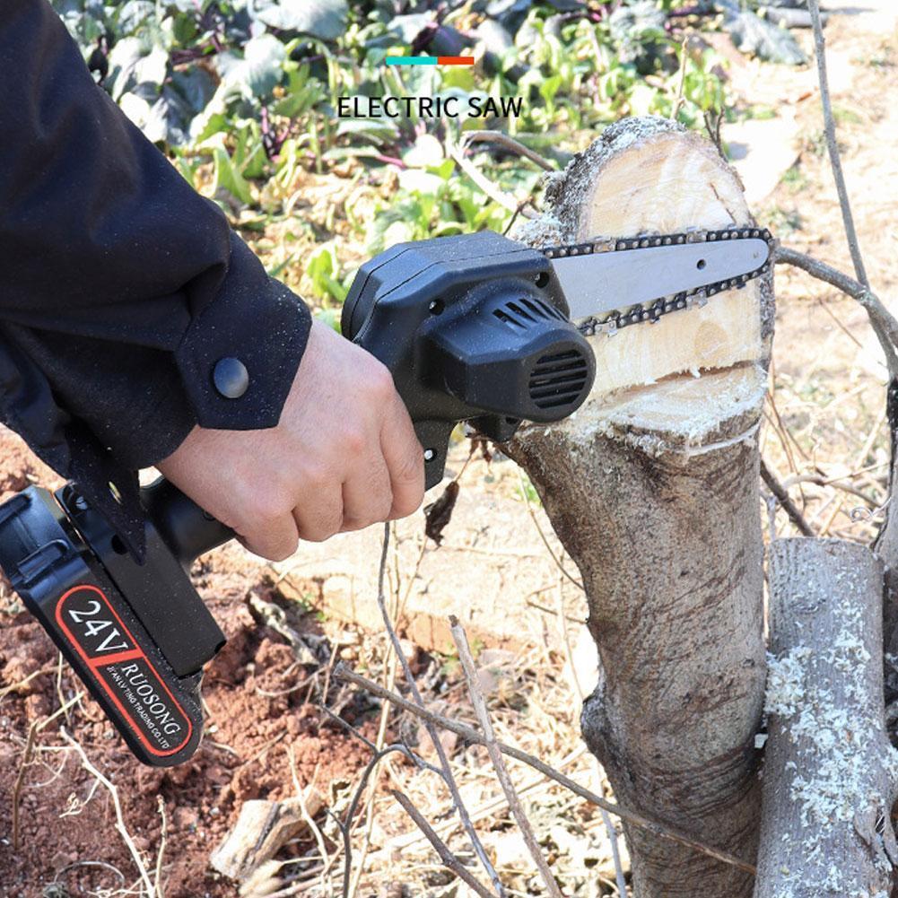 Hand-held Pruning Saw Rechargeable Small 6-inch Electric Logging One-hand Mini Saw Garden Woodworking Electric Chain Sa B9x0