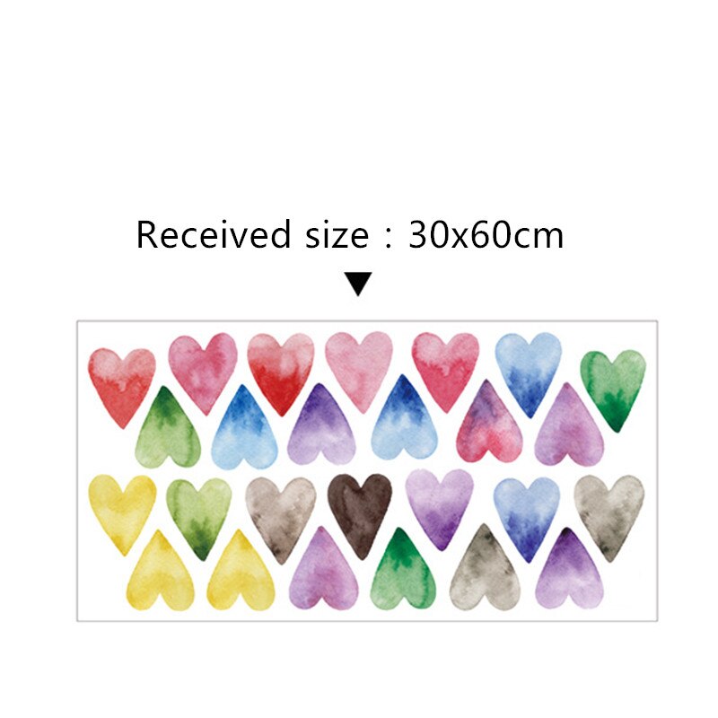 Kleurrijke hart muursticker voor kinderkamer, babykamer, meisjeskamer, decoratieve stickers, kinderkamer, slaapkamer, kinderkamer muurstickers, huisdecoratie: Default Title