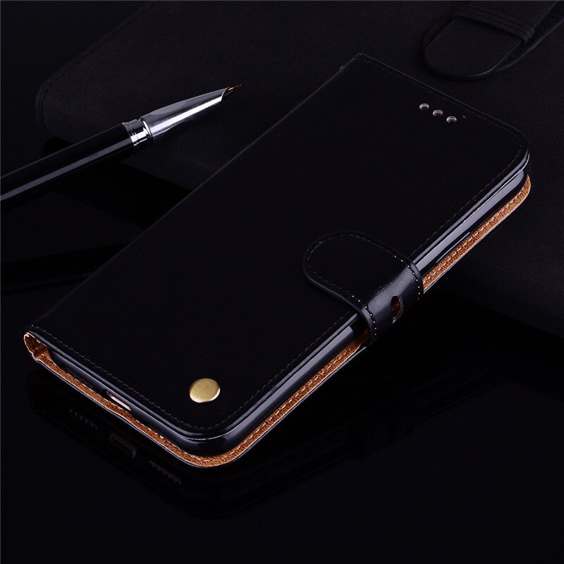 Luxury Leather Wallet Case For Huawei Honor 7X Flip Case For Huawei Honor 7 X 7x Card Holder Case for honor 7x Phone Bag Coque: Black