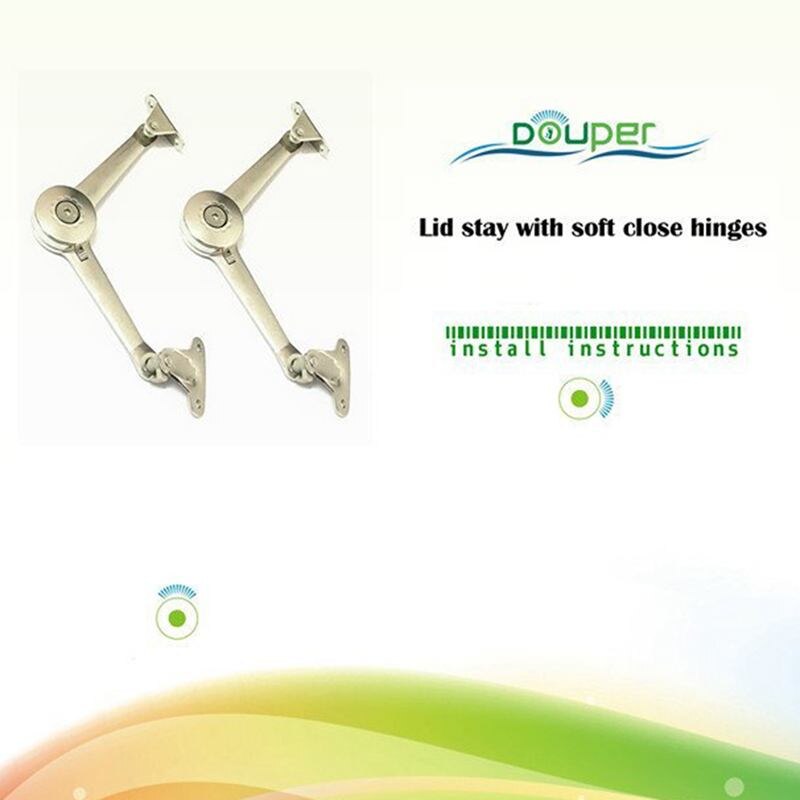 JFBL Support Hinge in Satin Nickel Lid Stay with Soft Close Toy Box Hinge Support Lids of Cabinets Cupboard Wardrobe Ma