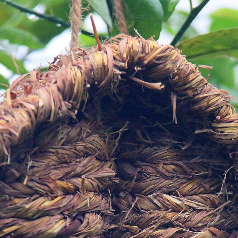 Stro Motbestendig Vogelnest Ventilatie Outdoor Protector Stevige Neergestreken Vogel Nest Comfortabele Onderdak