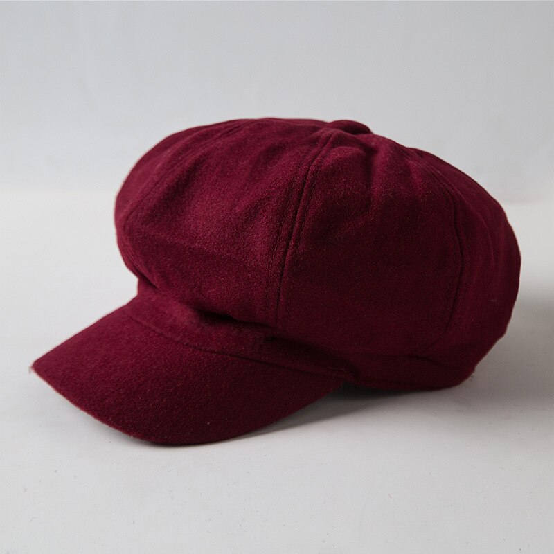 Sombrero de invierno y estilo coreano para niños, gorro de lana estilo británico Retro octogonal, gorra artística versátil, gorro de pintor cálido, gorro de Newsboy Ja: Color