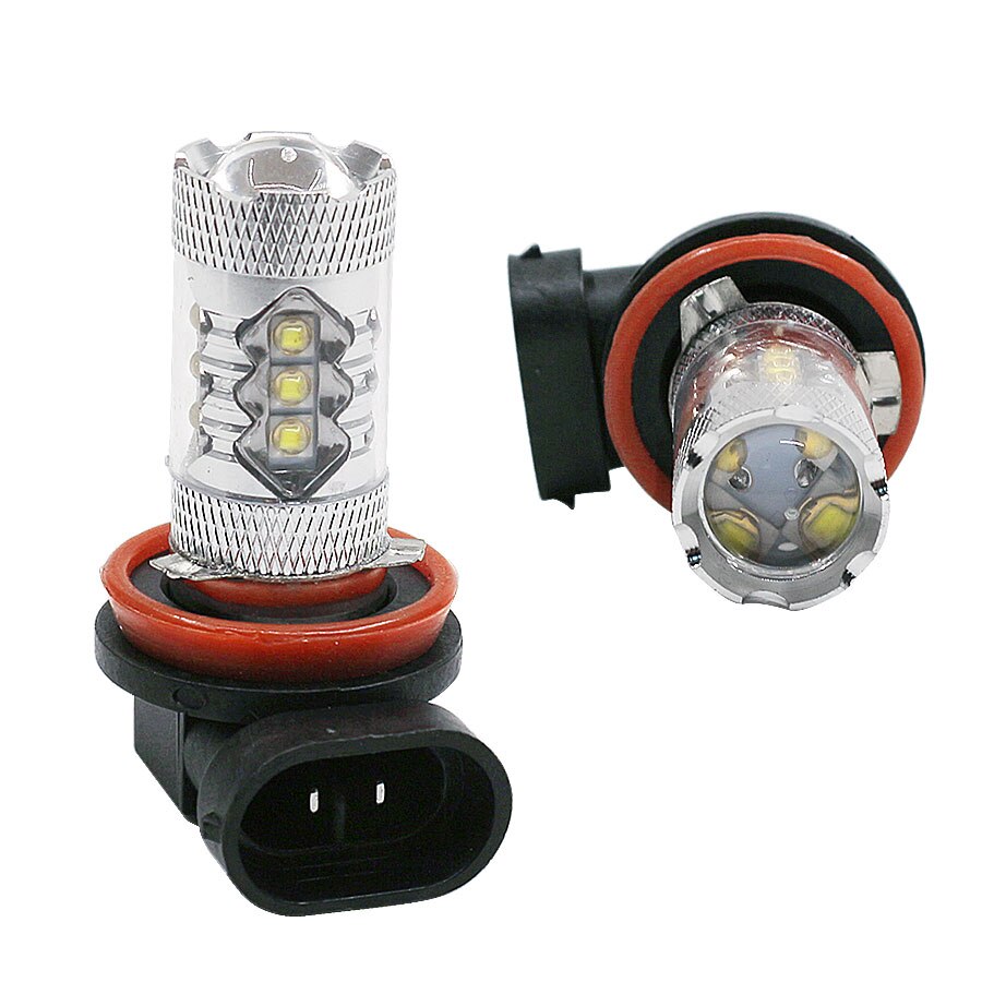 YCCPAUTO 1 Pcs High Power H8 H11 LED Mistlampen 80 W Zuiver Wit 6000 K Voor Auto LED Rijden drl Lampen Auto Lichten 12 V
