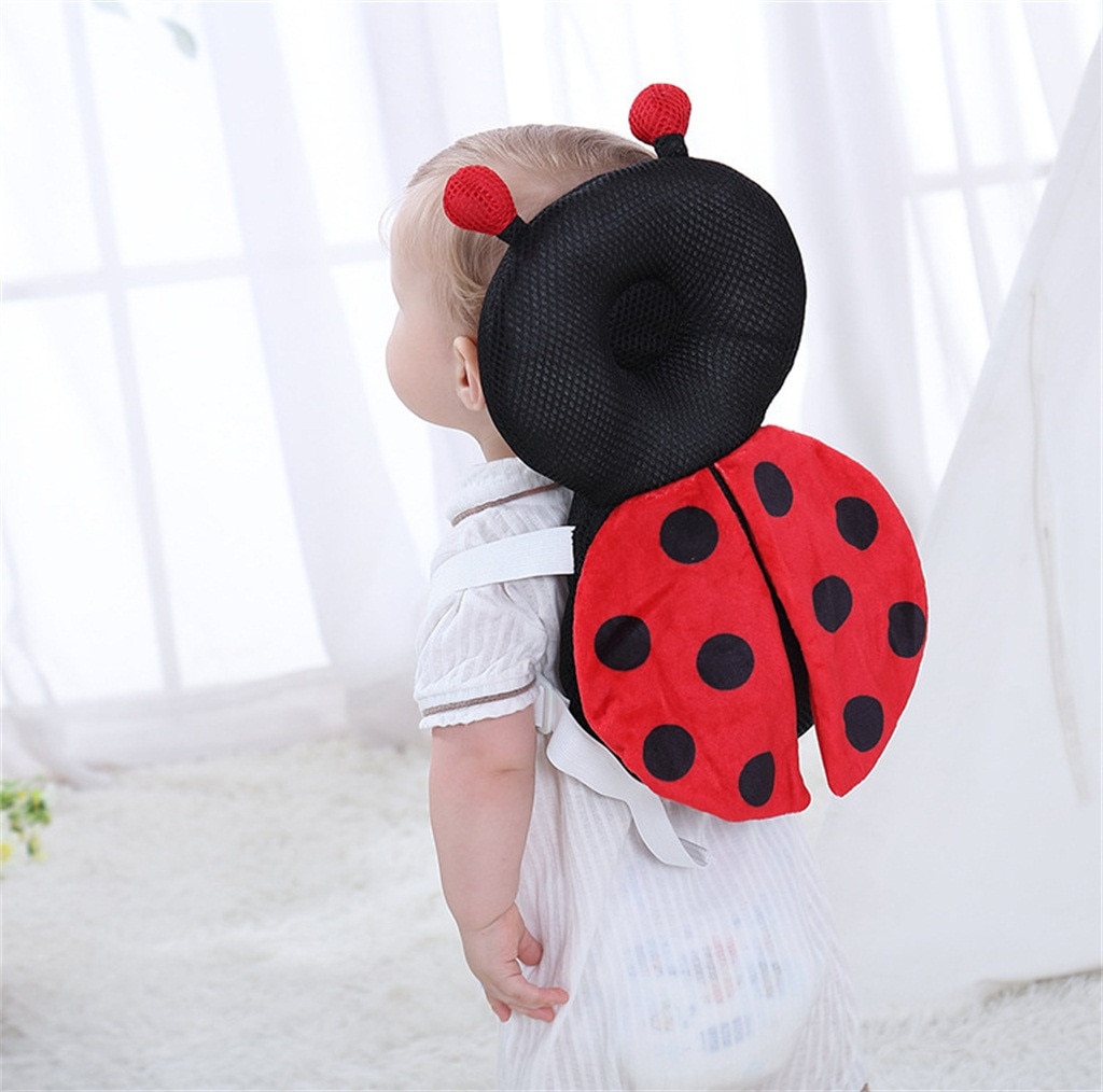 Protector de cabeza de escarabajos bonitos reposacabezas para bebés Anti caída cojín transpirable para niños pequeños