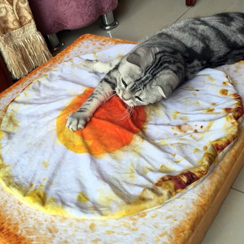 Mignon Omelette couvertures pour animaux de compagnie chiot chat court en peluche tapis pour animaux de compagnie Durable poché oeufs couverture tapis pour petit chat et chien