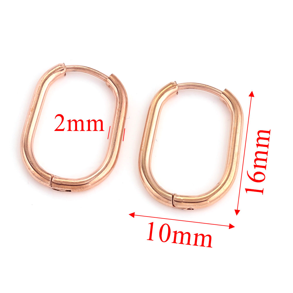 Pendientes de aro de acero inoxidable para mujer, joyería para Piercing, aro para prevenir alergias, joyería al por mayor, 6 uds.: Zinc negro plateado