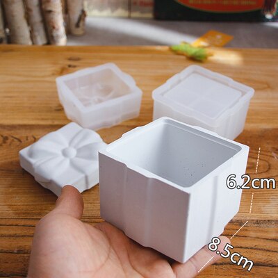 2 stk/sæt sekskantet opbevaringsboks silikoneform med låg blomme hjerteform rund firkantet form epoxyharpiks cementgipsform: Jeg