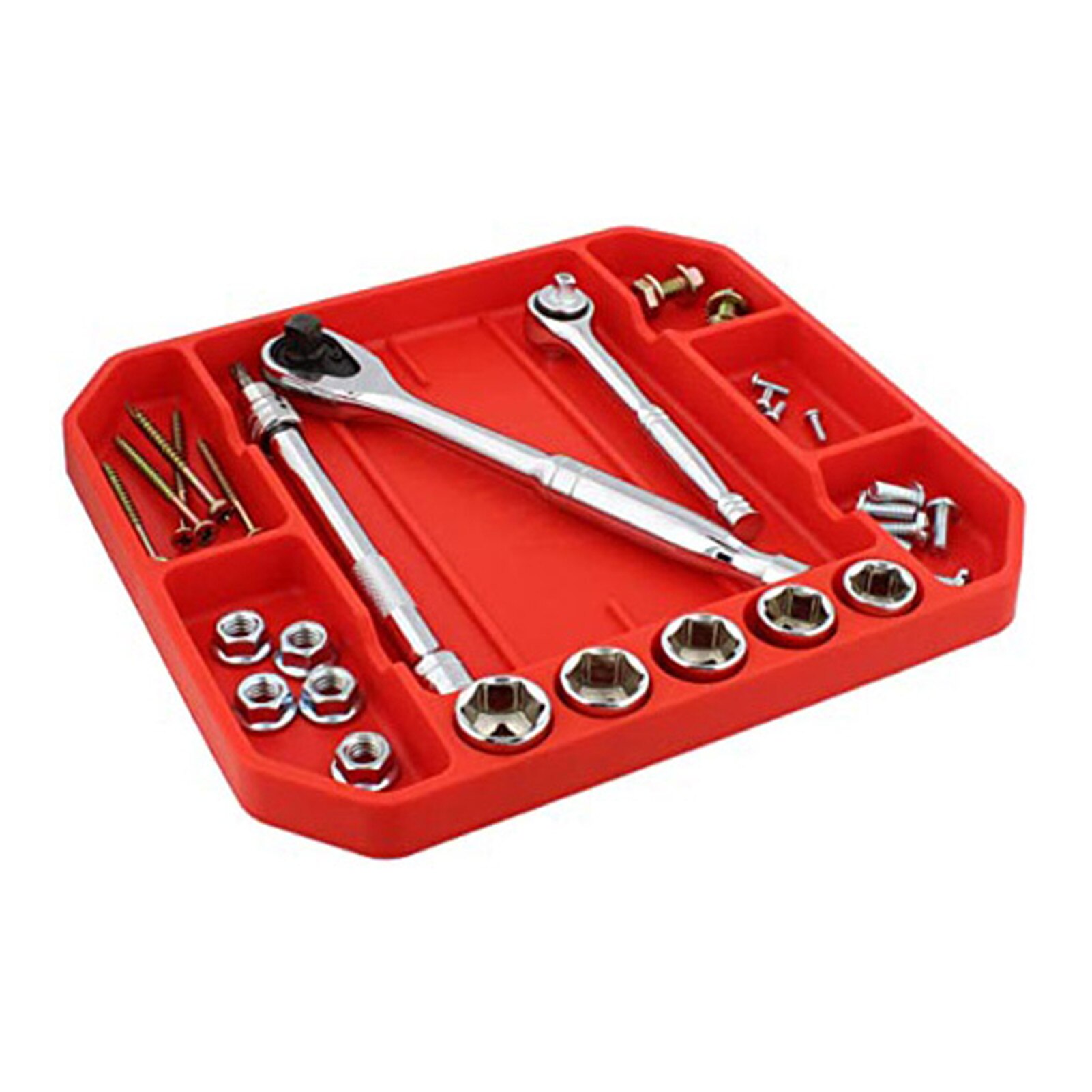 Auto Non-slip Flexible Tool Holder Box Organizer Tray With Handle Silicone Ultra Durabl Workshop Repair Car Tools Storage Tray