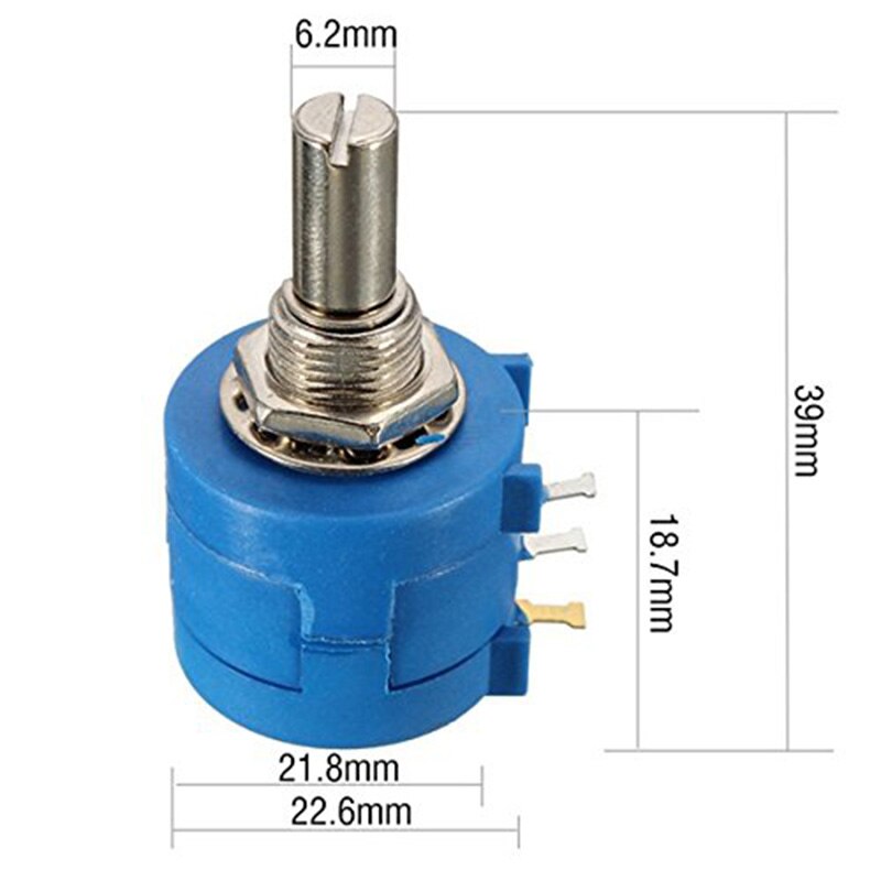 Wirewound Potentiometer 3590S 500R 1K 5K 10K 20K Ohm 10-Turns Linear Rotary Wire Wound Precision Potentiometer Pot Dropshopping: 5 K