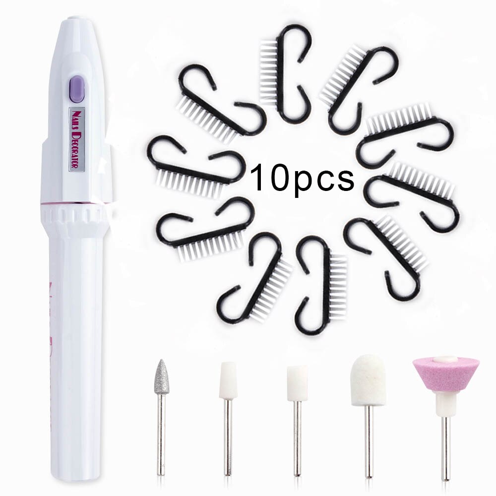 Elektrische Nail Boor Machine Draagbare Nagel Boren Manicure Pedicure Apparatuur Nail Borstel Stof Borstel Polijsten Gereedschap: set 3