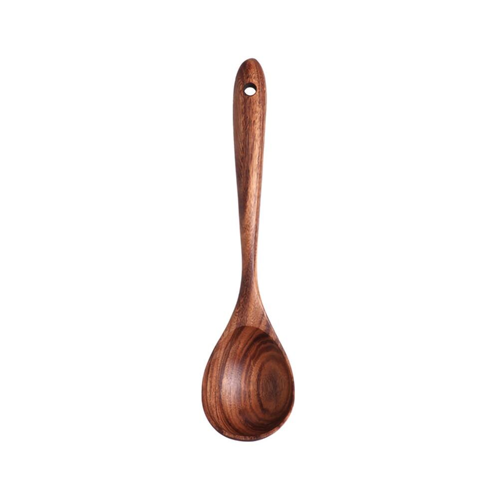 Wooden Tableware Spoon Filter Soup Skimmer Cooking Spoon Scoop Kitchen Tool Set: Spoon